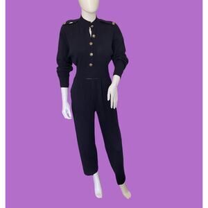 Vintage Wayne St. John Knit One Piece Jumpsuit Romper Pantsuit